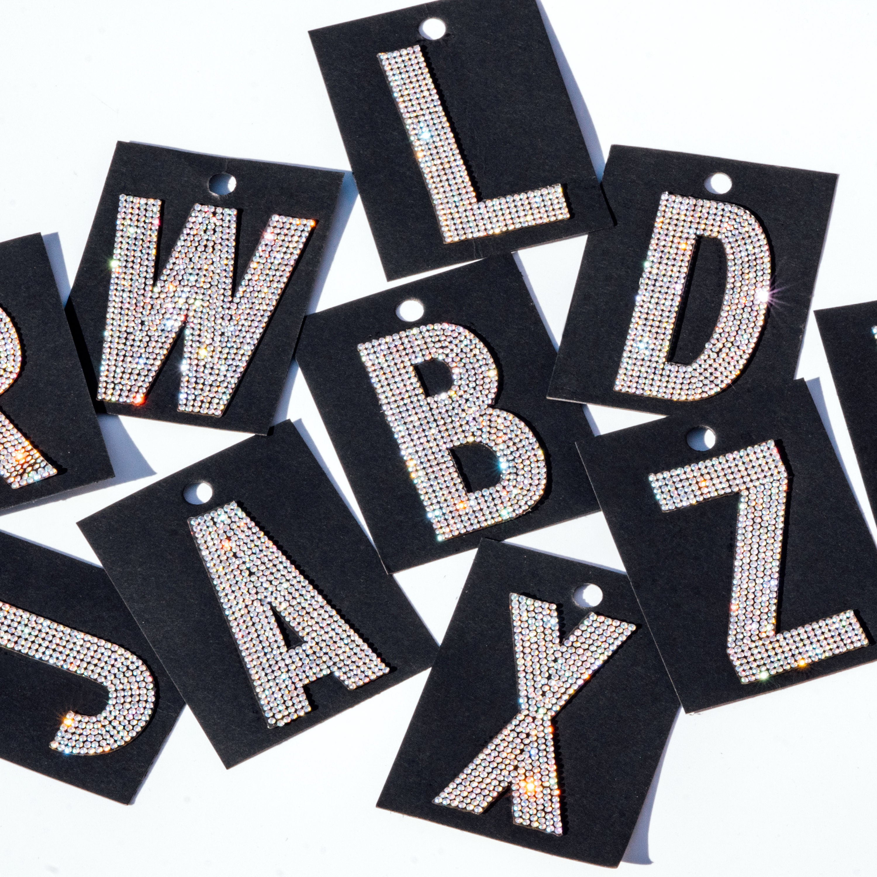 136Pc Rhinestone Letters Iron-On: Large, Glitter Alphabet Stickers, Silver