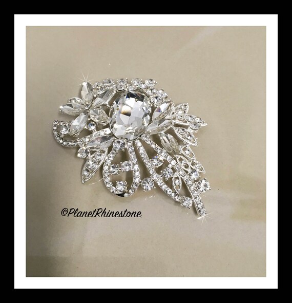 Dangling Crystal Rhinestone Brooch #B-5