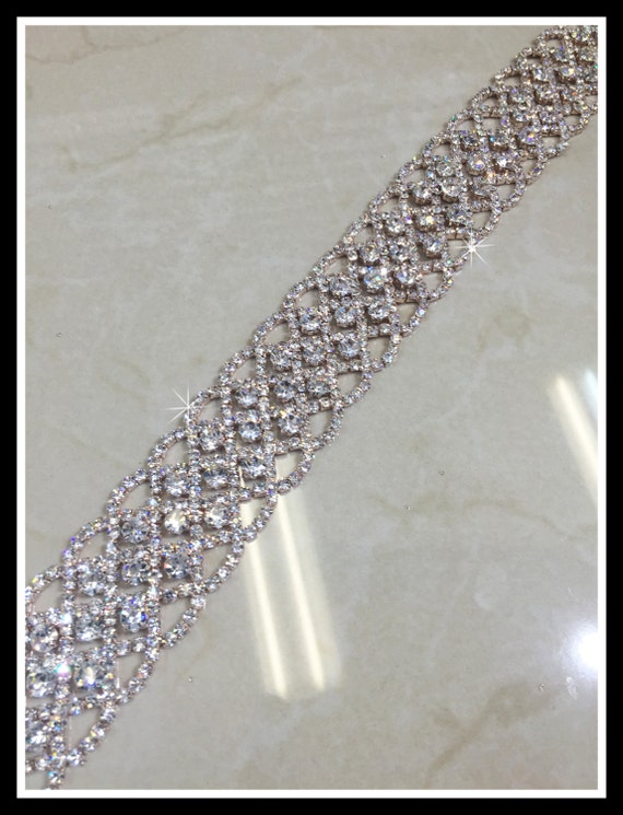 Rose Gold Bridal crystal trim #0512