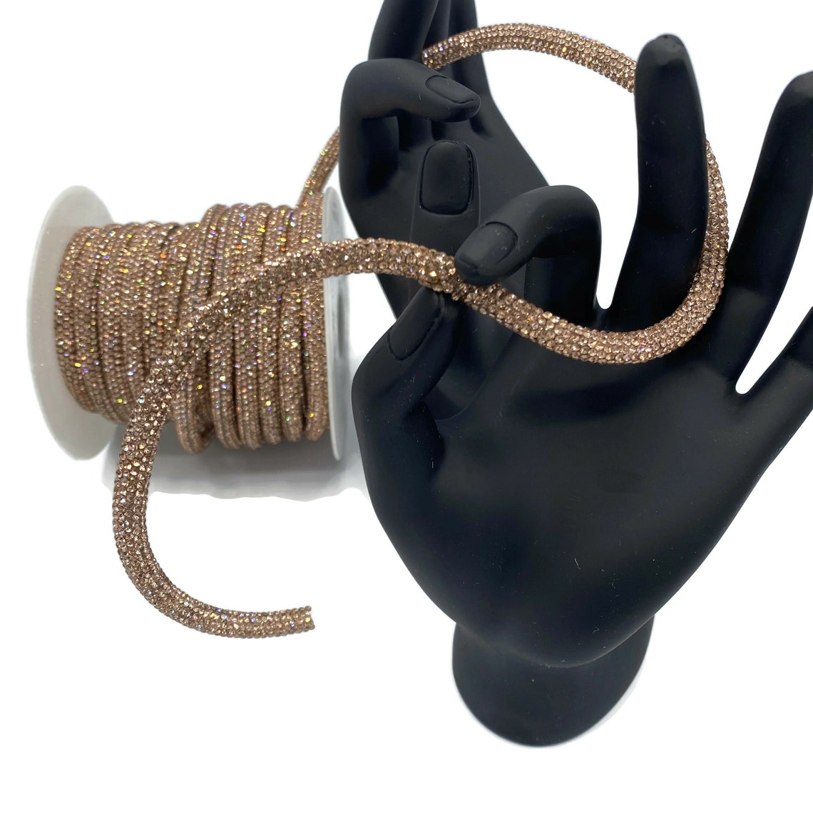 Rhinestone String Rhinestone Cord Silver Black Rose Etsy