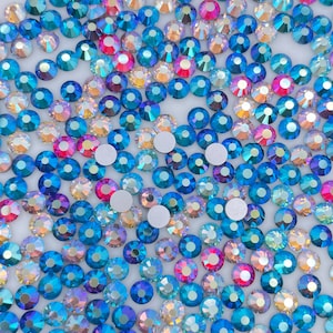 Mix AB Crystal Glass Flatback Rhinestones 1440Pcs SS6 SS10 SS12 SS16 SS20 SS30