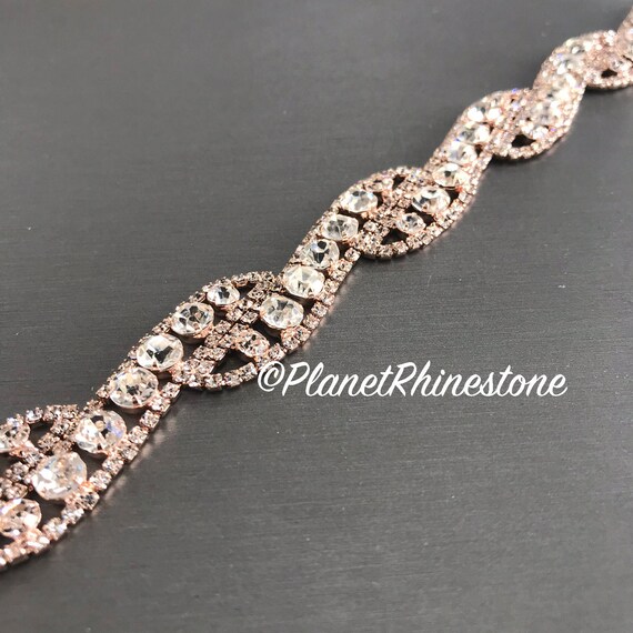 Rose Gold Rhinestone Trim #0105