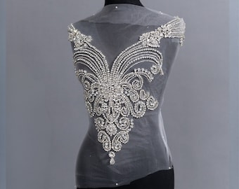 Haley Rhinestone Bodice Applique | Crystal Applique