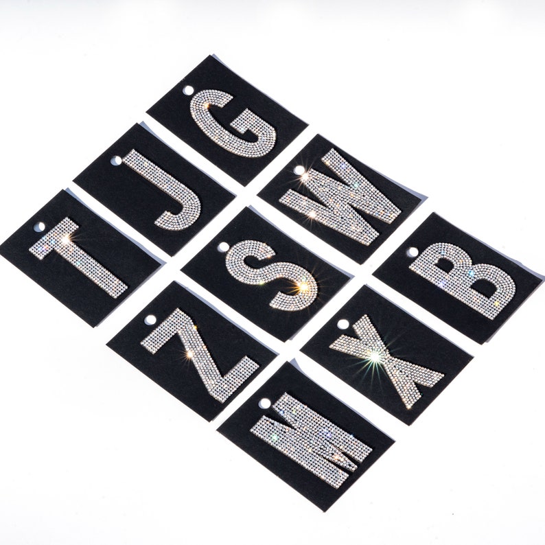 3 Rhinestone Iron on Letters Crystal Letter Patch Etsy