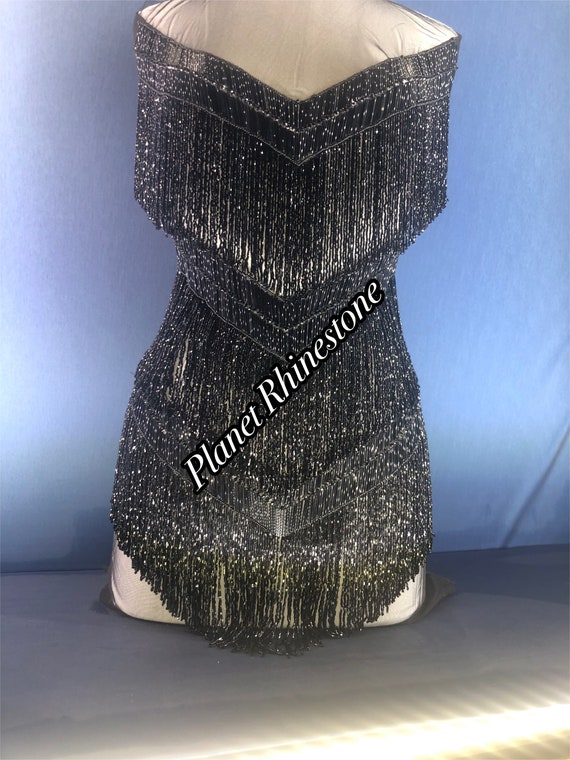 Black beaded bodice