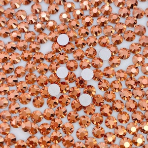 Rose Gold Glass Flatback Rhinestones 1440Pcs SS6 SS10 SS12 SS16 SS20 SS30