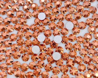 Rose Gold Glass Flatback Rhinestones 1440Pcs SS6 SS10 SS12 SS16 SS20 SS30