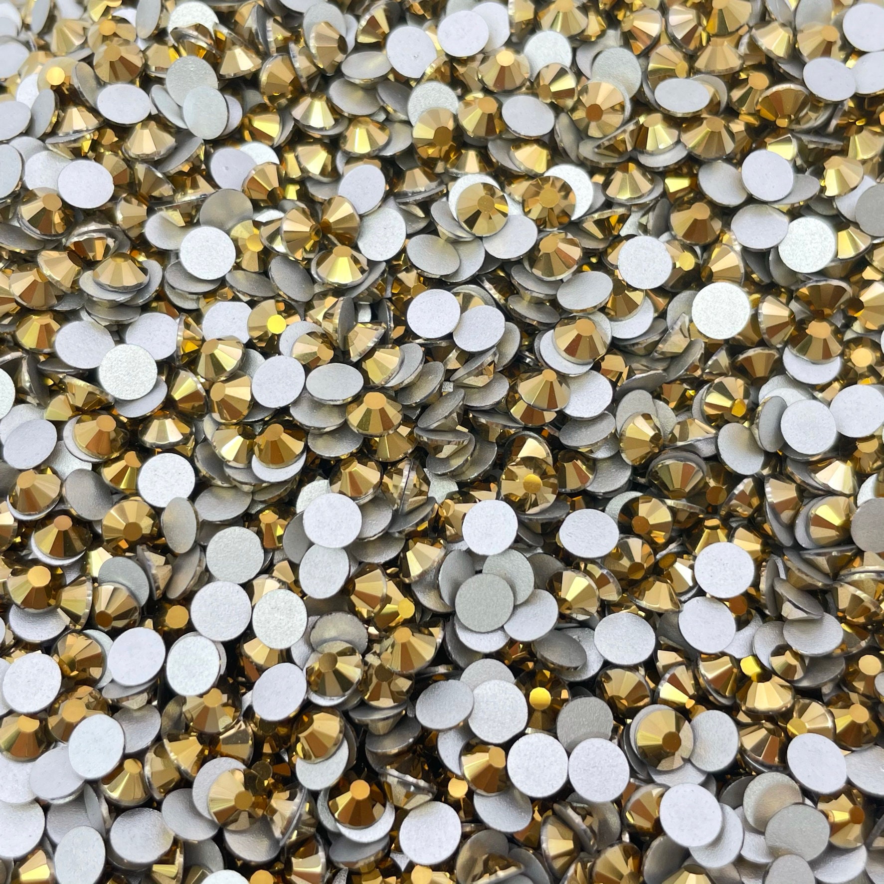 Aurum (metalic Gold) Glass Flatback Rhinestones 1440pcs SS6 SS10 SS12 ...
