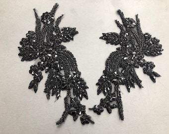 Jina Black Applique Pair