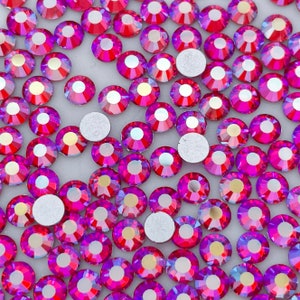 Siam AB ( Red AB)  Glass Rhinestones | Flat Back Rhinestones| Glass Crystals| Non Hotfix |  SS6 SS10 SS12 SS16 SS20 SS30