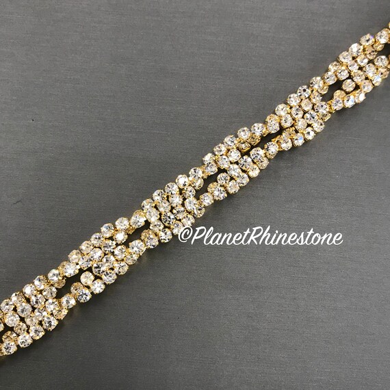 Thin Twisted Rhinestone Trim #T-3