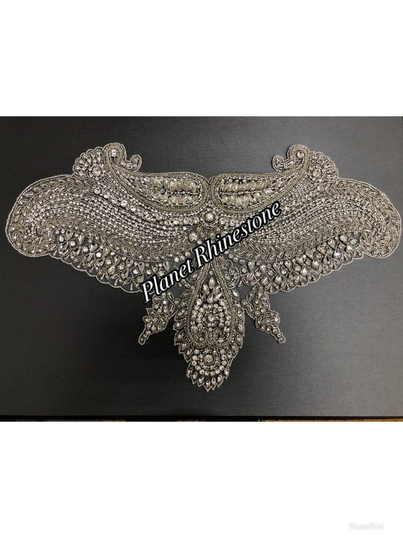 Beaded crystal applique