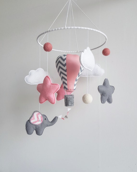 Baby Crib Mobile Air Balloon Mobile Nursery Mobile Baby Kit Etsy