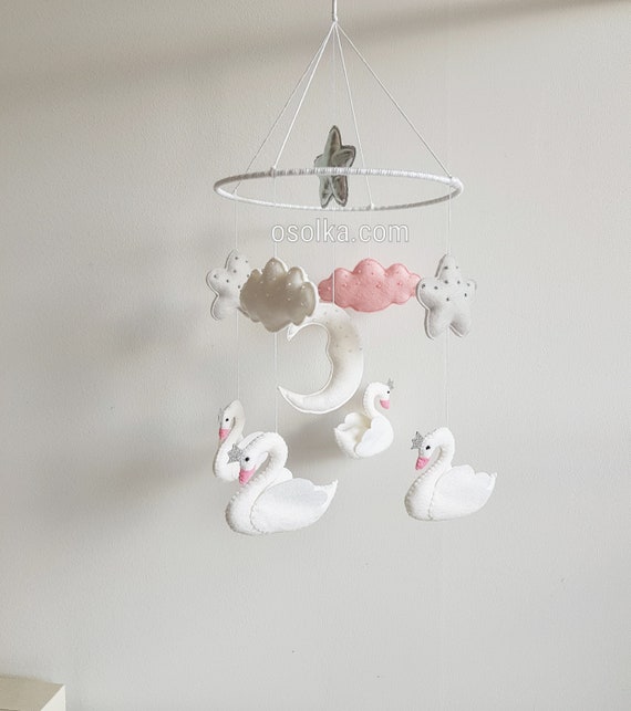swan crib mobile