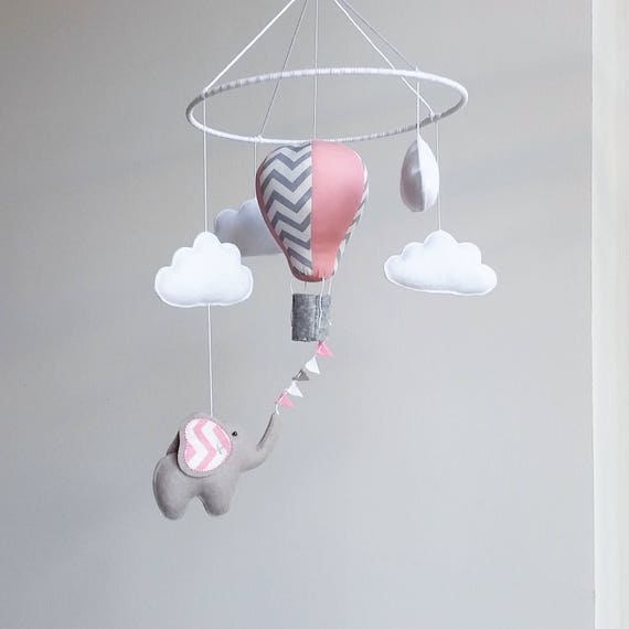 Baby Crib Mobile Air Balloon Mobile Nursery Mobile Baby Kit Etsy