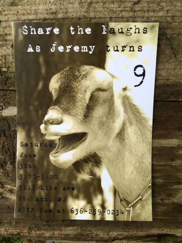 Goat Birthday Goat Birthday Party Birthday Invitation | Etsy