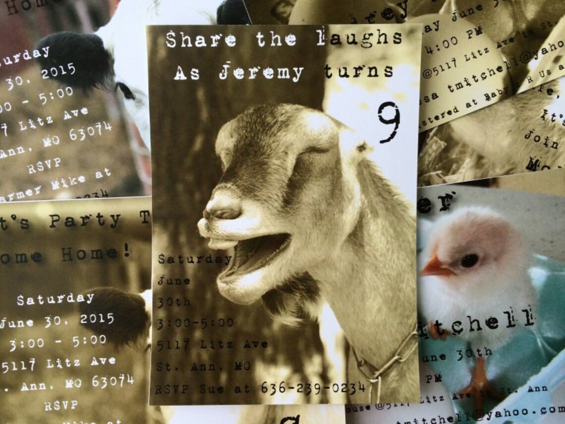 Goat Birthday Goat Birthday Party Birthday Invitation | Etsy