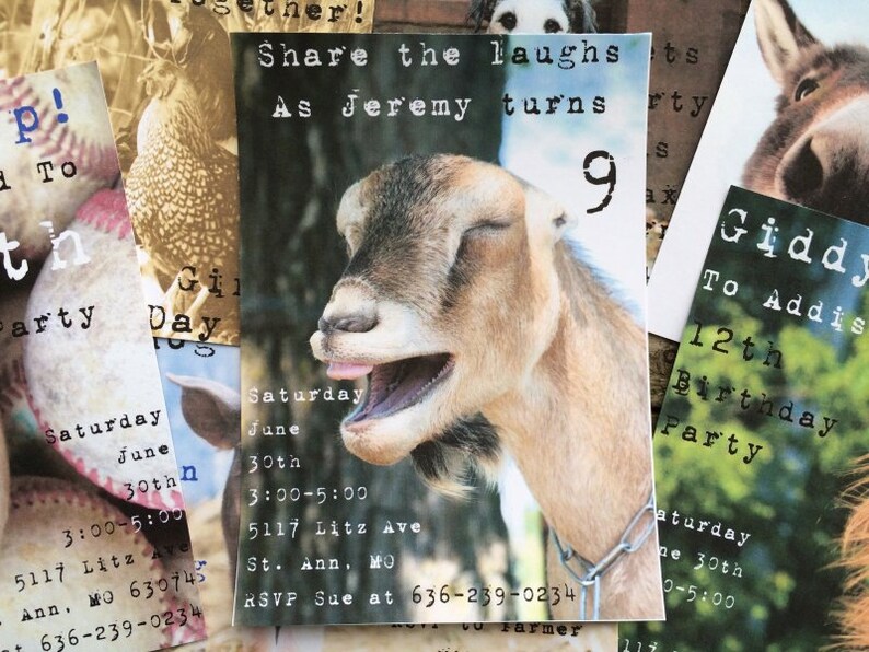 Goat Birthday Party Barnyard Birthday Farm Invitation | Etsy