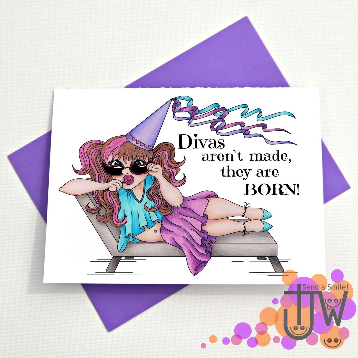 Diva Greeting card Funny birthday card greeting card for | Etsy