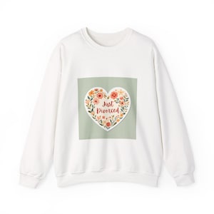 Gerade geschieden Blumen Herz Sweatshirt | Hochzeit Kleid