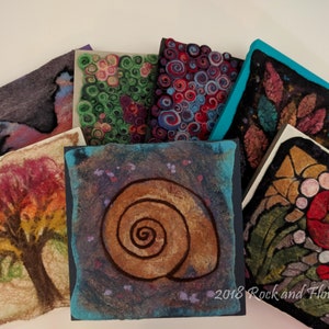 Wood-Backed Square Felted Wall Art image 1