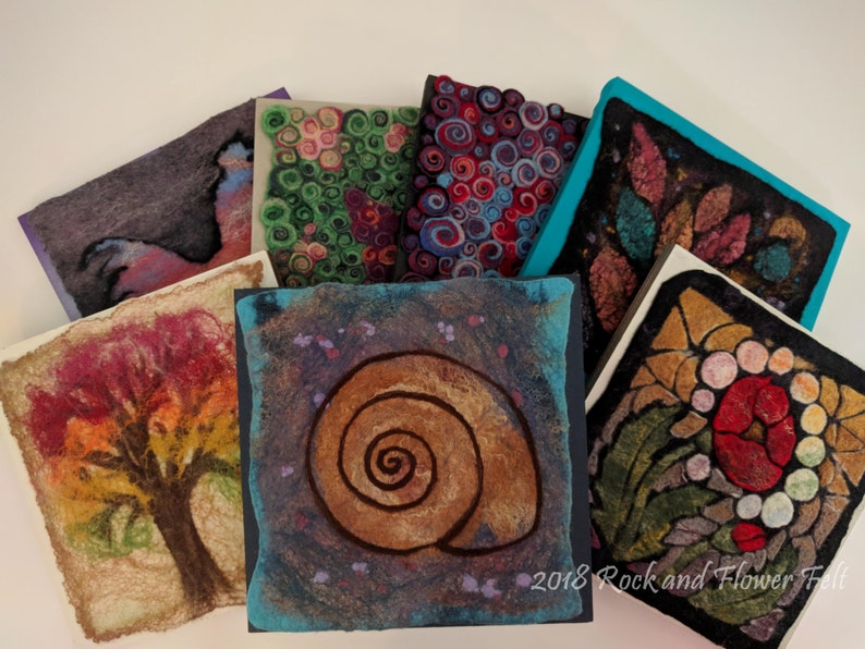 Wood-Backed Square Felted Wall Art image 1