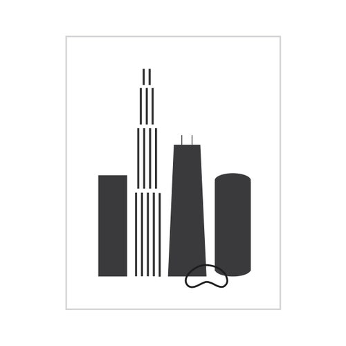 Chicago Print Chicago Wall Art Landscape Print Modern Wall Etsy