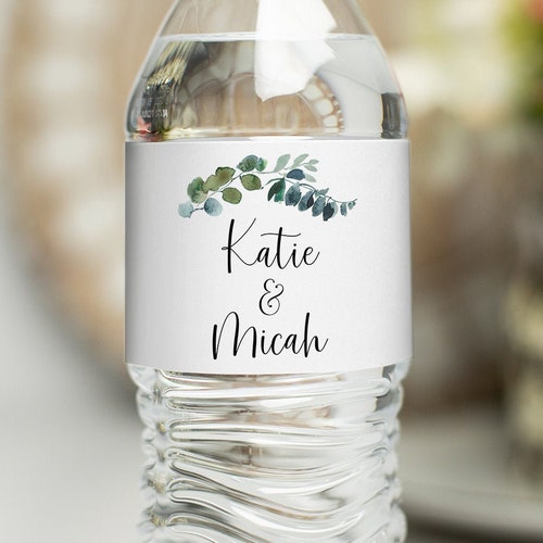 Baby Shower Gold Floral Personalized Water Bottle Labels Wedding Favors Bridal Shower Pack of 25 Peel and Stick Waterproof Water Bottle Wrappers for Birthday 