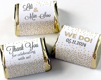 Custom Printed Nugget Style Chocolate Labels - Wedding Favors for Candy - Bridal Shower, Birthday Party / Confetti Design / CF19