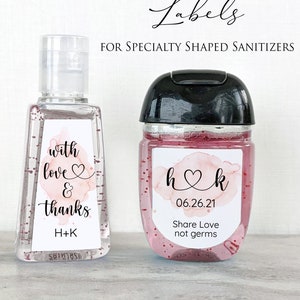 Wedding Favors, Hand Sanitizer Labels, Bridal Shower Favors