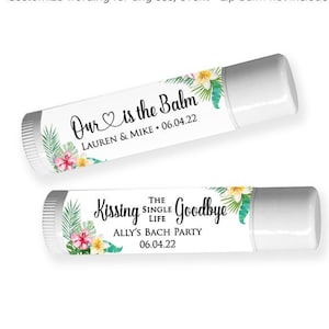 Printed Labels for Lip Balm - Custom Printed Stickers for Wedding Favors, Showers, Birthdays, and more! / Tropical Flowers / TP19