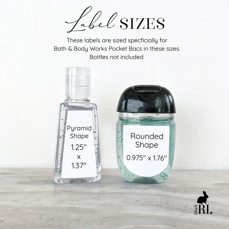 Custom Printed Labels for Small Favor Bottles 2 Label sizes for Bath and Body Works Pocket Bac Falling Eucalyptus FE20