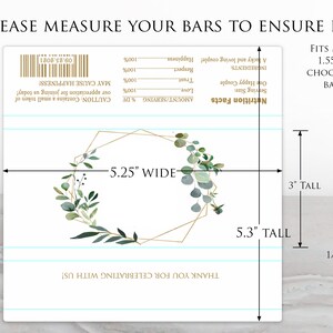 Printed Labels for Full Size Candy Bar Chocolate Bar Stickers Wedding Favor, Personalized Candy Bar / Fall Burgundy Blush Roses Geo / BF18 image 3