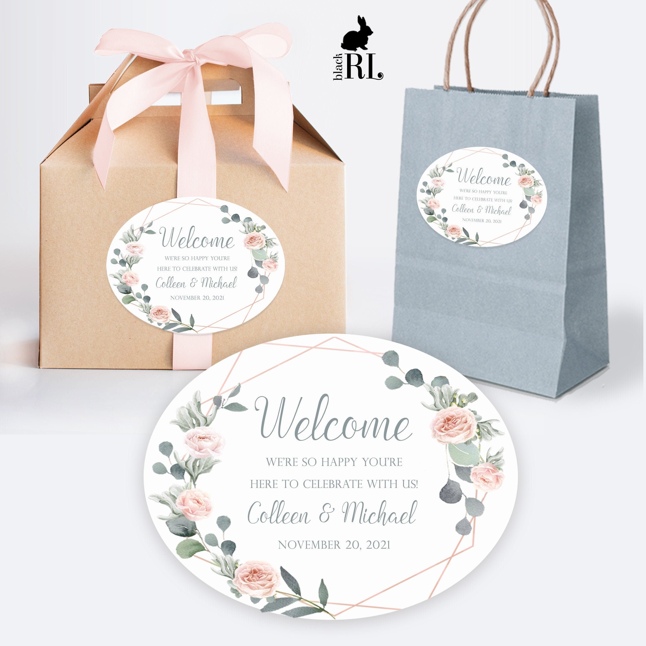 PRINTED Favor Label / Wedding Box Sticker/ Gift Bag Etsy
