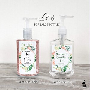 Custom Printed Labels for Large Bottles / Blockout hides the label underneath / Great size for many 7-9oz bottles / Pink Sweet Rose / RS21