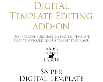 Add On – Edit My Digital Template Text | For use with Digital Template purchase | Receive PDF ready for you to print