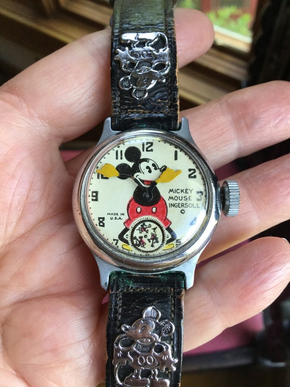 Mickey Mouse Ingersoll Wristwatch 1930's Original 