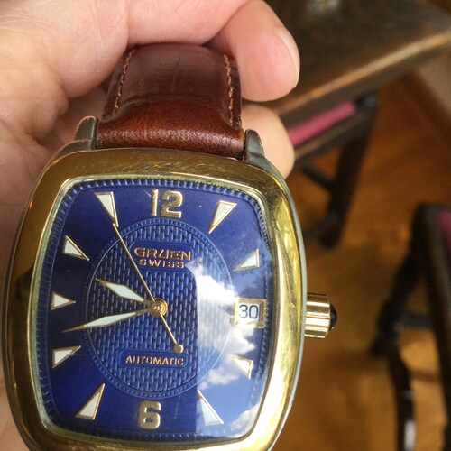 Rare Gents GRUEN SWISS 25 shops Jewel ETA 2824-2 Automatic Display Back