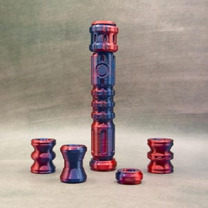 Spin Stick / Bead Caddy - Comprend un capuchon de rotation, des perles (rouge/noir)