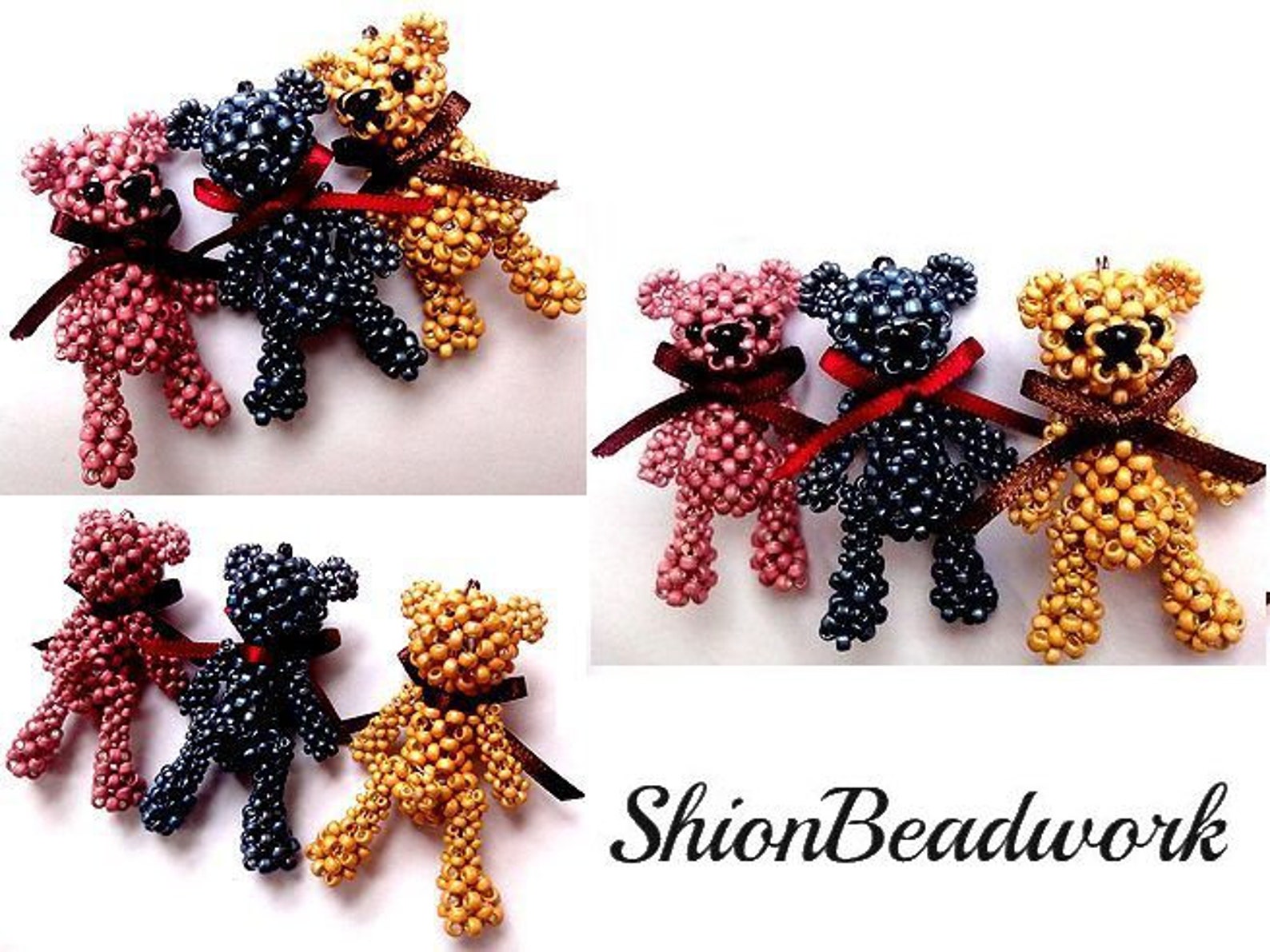 Beaded Teddy Bear, barnard, Beading Pattern, 3D Bead, Tutorial, PDF, Etsy
