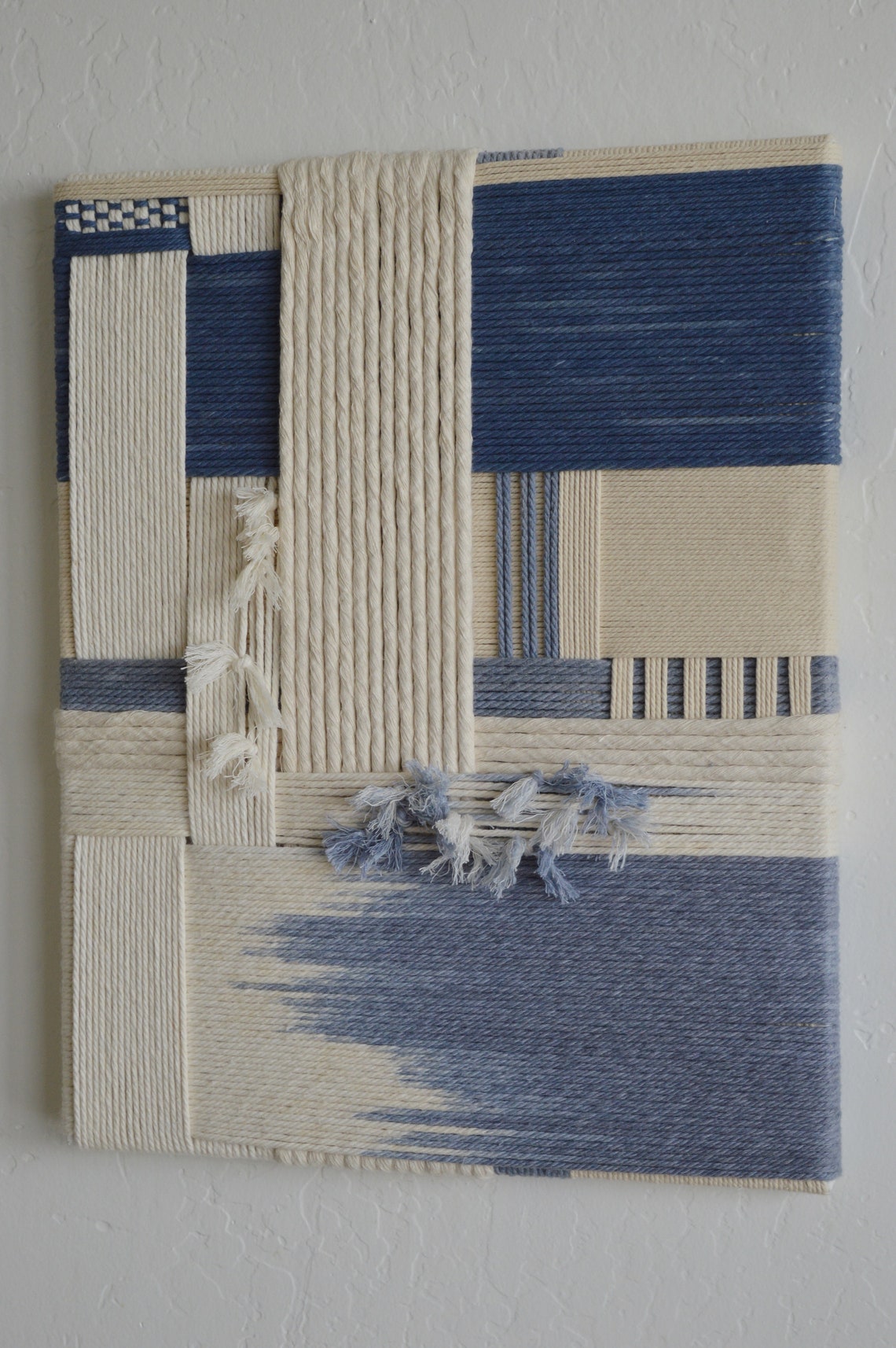 Woven Rope Canvas Wall Art Rope Wall Art Woven Wall Art Etsy