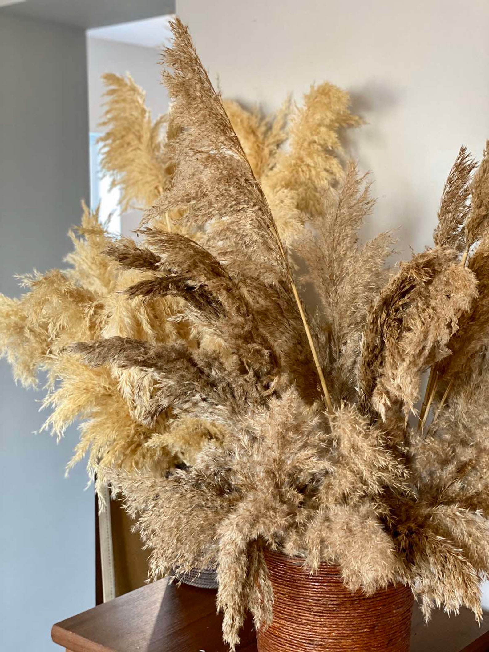 White pampas grass decor Tutorial video Wildflower bouquet Etsy