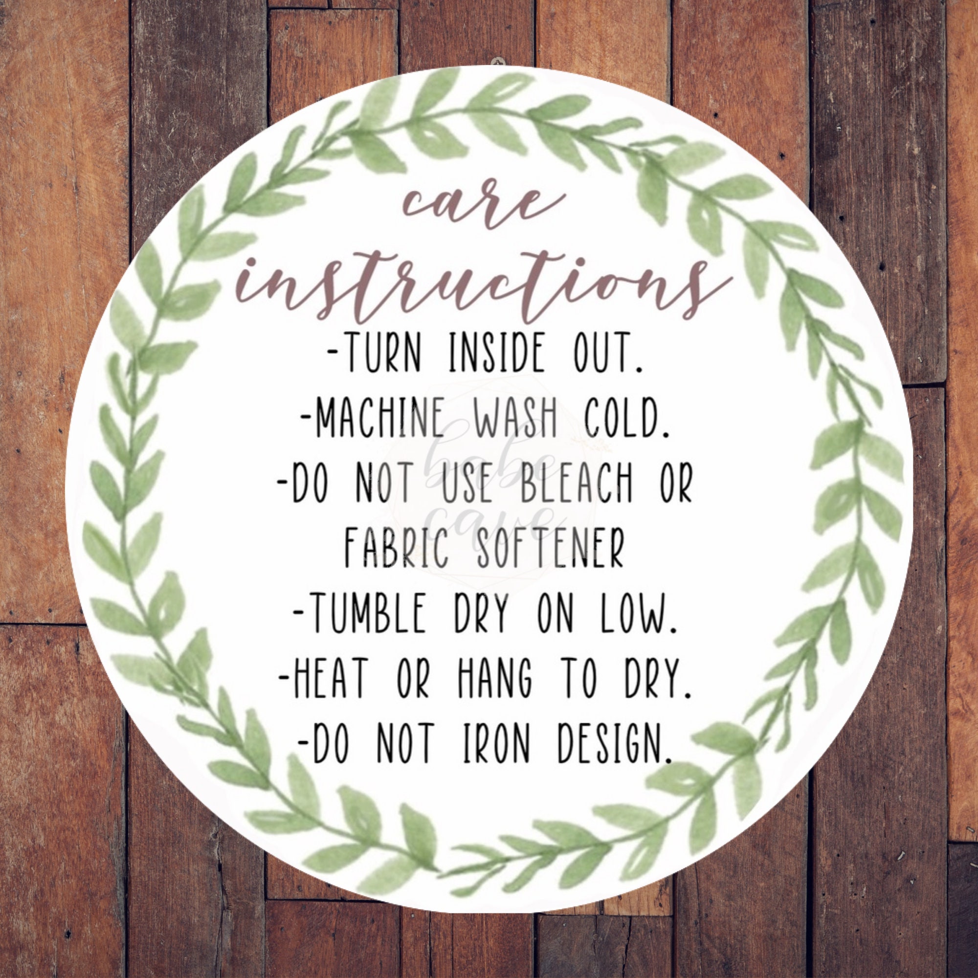 T-shirt Care Card Vinyl Shirt Washing Instructions Washing - Etsy
