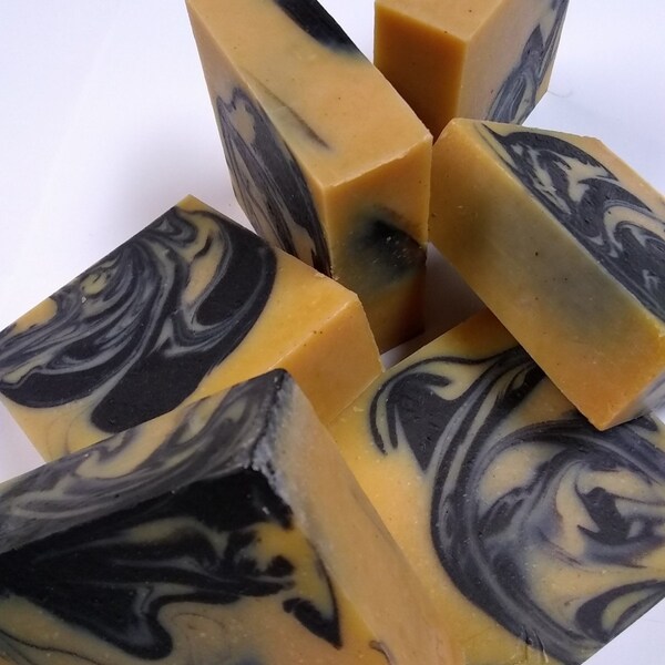 Saving Face Charcoal & Turmeric Soap, Skin Detox,  Acne, Antibacterial, Adult Acne, Skin Brightener, Oily Skin, Vegan