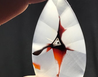 Turkish red banded agate cabochon