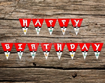 Banner de aniversário Pokémon, Festa de aniversário Pokémon, Aniversário Pokémon Go, Banner de festa de aniversário Pokémon Go