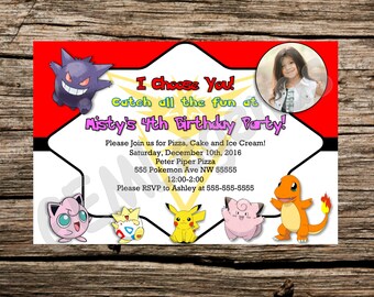 Pokemon Invitation, Pokemon Go Invitation, Pokemon Party, Pokemon Birthday Party