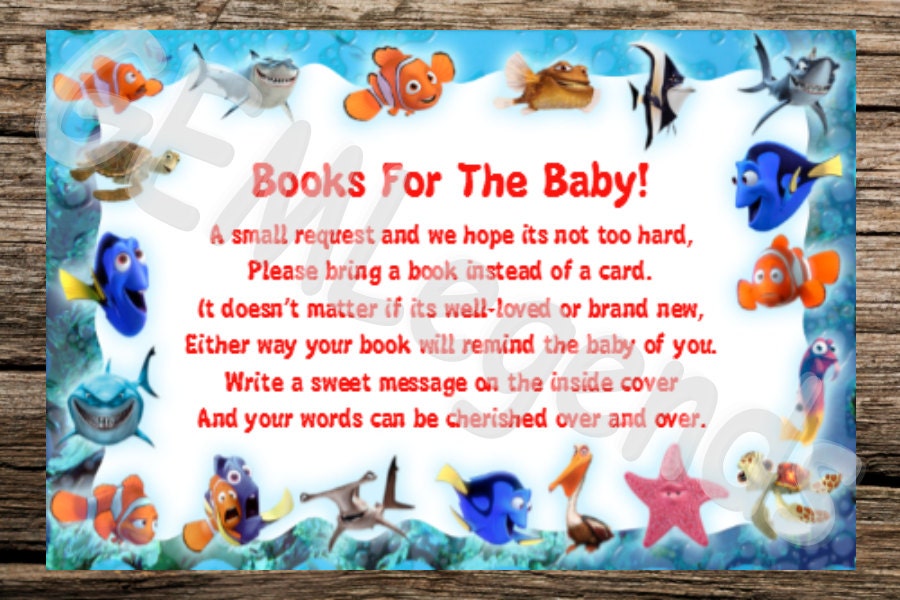 Nemo Baby Shower, Finding Nemo Baby Shower, Book Instead of Card, Digital  Download, INSTANT DOWNLOAD