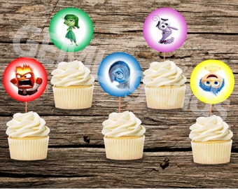 Inside Out Cupcake Toppers, Inside Out Party, Inside Out Birthday, Inside Out Birthday Party, INSTANT DOWNLOAD, DIGITAL Download