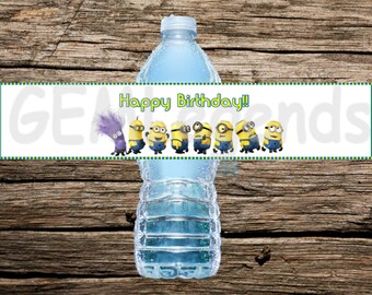 Minion Water Bottle Label Printable INSTANT DOWNLOAD Minion - Etsy